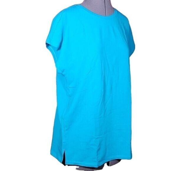 NWOT Isaac Mizrahi Live! Extended Shoulder Short Sleeve Knit Top Sz XS - Picture 2 of 10